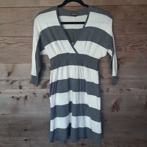 Express Gray and Cream Striped Tunic/Minidress XS